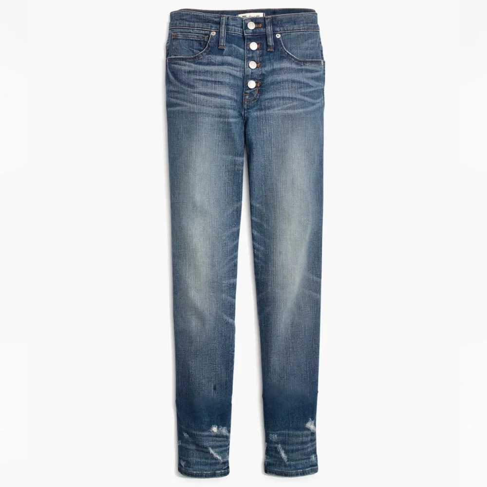 Madewell Slim Straight Jeans: Distressed Button-Front Edition Wellmoor Size‎ 24